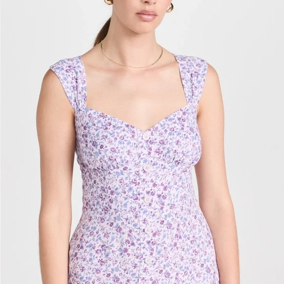 purple dress reformation Reformation Jeany Silk Dress - Purple by Reformation